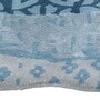 Blue Abstract Wool and Cotton 6 ft x 6 ft Hand tufted Round Carpet