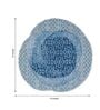 Blue Abstract Wool and Cotton 6 ft x 6 ft Hand tufted Round Carpet