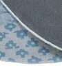 Blue Abstract Wool and Cotton 6 ft x 6 ft Hand tufted Round Carpet