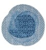 Blue Abstract Wool and Cotton 6 ft x 6 ft Hand tufted Round Carpet