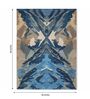Blue Abstract Wool and Cotton 4 ft x 6 ft Hand tufted Carpet