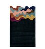 Blue Abstract Wool and Viscose 4'4 ft X 6 ft Hand Tufted Irregular Carpet