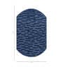Blue Abstract Wool and Viscose 5 ft X 5 ft Hand Tufted Round Carpet