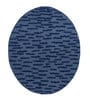 Blue Abstract Wool and Viscose 5 ft X 5 ft Hand Tufted Round Carpet