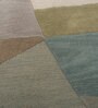 Blue Abstract Wool and Viscose 5 ft X 8 ft Hand Tufted Rectangle Carpet
