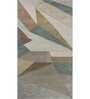 Blue Abstract Wool and Viscose 5 ft X 8 ft Hand Tufted Rectangle Carpet