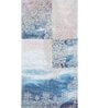 Blue Abstract Wool and Viscose 5 ft X 8 ft Hand Woven Carpet