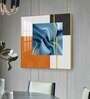 Blue Accent Glass Finish Square Wall Art
