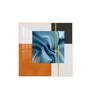 Blue Accent Glass Finish Square Wall Art
