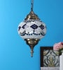 Blue Aluminium Single Hanging Lights