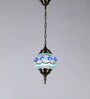 Blue Aluminium Single Hanging Lights