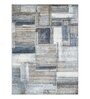 Blue and Brown Abstract 5x7 Feet Machine Made Carpet