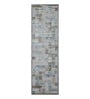 Blue and Brown Geometric 2x7 Feet Machine Made Runner