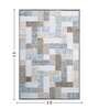 Blue and Brown Geometric 3x5 Feet Machine Made Carpet