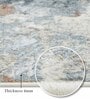 Blue and Cream Abstract 3x5 Feet Machine Made Carpet
