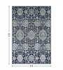 Blue and Cream Neo Persian 3x5 Feet Machine Made Carpet