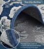 Blue and Cream Neo Persian 3x5 Feet Machine Made Carpet