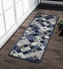 Blue and Cream Persian 2x3 Feet Machine Made Runner