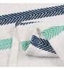 Blue And Green Cotton And Chenille Stripped 49X60 Inches Throw
