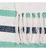 Blue And Green Cotton And Chenille Stripped 49X60 Inches Throw