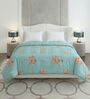 Blue and Green Polyester Solid 200 GSM Double Bed Comforter