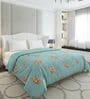 Blue and Green Polyester Solid 200 GSM Double Bed Comforter