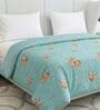 Blue and Green Polyester Solid 200 GSM Double Bed Comforter