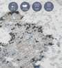 Blue and Grey Abstract 3x5 Feet Machine Made Carpet