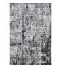 Blue and Grey Abstract 5x7 Feet Machine Made Carpet