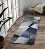 Blue Abstract Polypropylene 5 Ft X 2.5 Ft Machine Made Runner