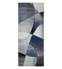 Blue Abstract Polypropylene 5 Ft X 2.5 Ft Machine Made Runner