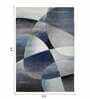 Blue and Grey Abstract Polypropylene 9 ft x 6 ft Machine Made Carpet