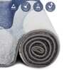 Blue and Grey Abstract Polypropylene 9 ft x 6 ft Machine Made Carpet