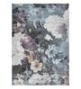Blue and Grey Floral Polypropylene 11 ft x 8 ft Machine Made Carpet