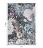 Blue and Grey Floral Polypropylene 11 ft x 8 ft Machine Made Carpet