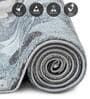 Blue and Grey Floral Polypropylene 11 ft x 8 ft Machine Made Carpet