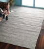 Grey Polyester Hand Woven 5 x 8 Feet Dhurrie