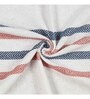 Blue And Peach Cotton And Chenille Stripped 49X60 Inches Throw