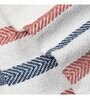 Blue And Peach Cotton And Chenille Stripped 49X60 Inches Throw