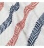 Blue And Peach Cotton And Chenille Stripped 49X60 Inches Throw