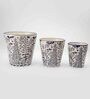 Blue And White Ceramic Hand Patterned Planter, Set of 3