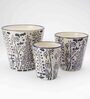 Blue And White Ceramic Hand Patterned Planter, Set of 3