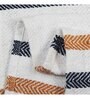 Blue And Yellow Cotton And Chenille Stripped 49X60 Inches Throw