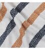 Blue And Yellow Cotton And Chenille Stripped 49X60 Inches Throw