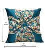 Blue Art Silk Chanderi Textured Floral 16x16 inches Cushion Covers (Set of 2)
