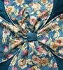 Blue Art Silk Chanderi Textured Floral 16x16 inches Cushion Covers (Set of 2)