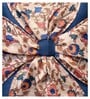 Blue Art Silk Chanderi Textured Floral 16x16 inches Cushion Covers (Set of 2)