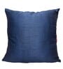 Blue Art Silk Chanderi Textured Floral 16x16 inches Cushion Covers (Set of 2)