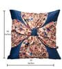 Blue Art Silk Chanderi Textured Floral 16x16 inches Cushion Covers (Set of 2)
