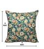 Blue Art Silk Chanderi Textured Floral 16x16 inches Cushion Covers (Set of 2)